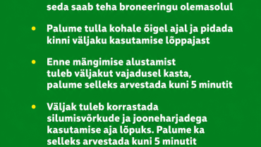 Hea tava reeglid Rapla Tennisekeskuse väljakutel